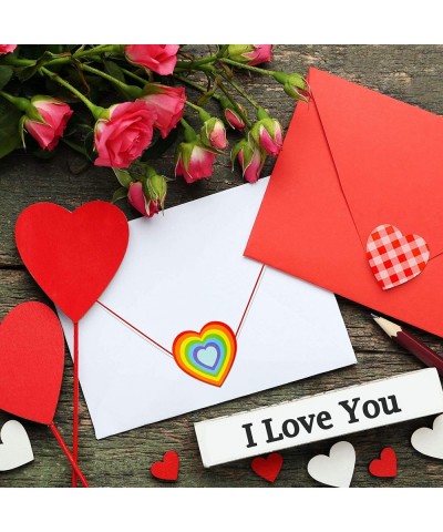 1000 Pieces Valentine's Day Heart Stickers Roll Heart Decal Labels Colorful Heart Shaped Sticker Love Rainbow Sticker for Wed...