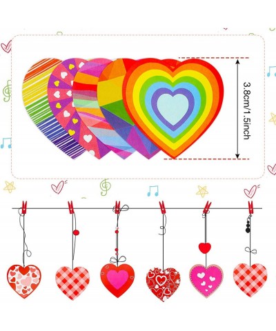 1000 Pieces Valentine's Day Heart Stickers Roll Heart Decal Labels Colorful Heart Shaped Sticker Love Rainbow Sticker for Wed...