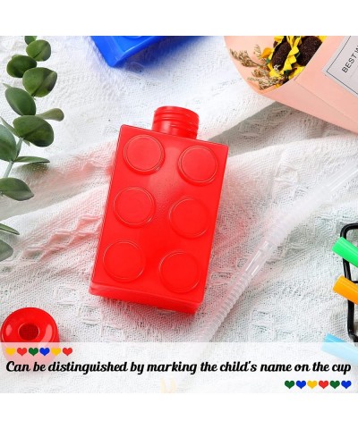 12 Color Brick Block Cups Party Building Brick Cups Lovely Brick Block Cups with Straw and Lid Reusable Building Block Cups f...