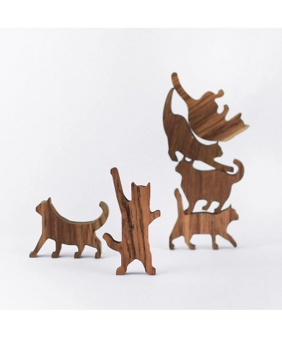 Jumbo Wooden Cat Pile Set 1 (Pink Label 6 Kittens) $68.34 Stacking Games