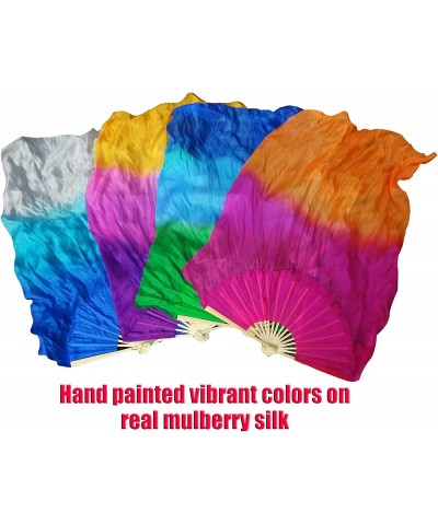 43"(110 cm) Youth Worship Praise Fan Flag Streamers Belly Dance Silk Fan Veil Set of 2 $55.94 Kids' Dress-Up Accessories