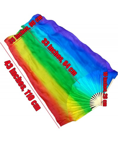 43"(110 cm) Youth Worship Praise Fan Flag Streamers Belly Dance Silk Fan Veil Set of 2 $55.94 Kids' Dress-Up Accessories