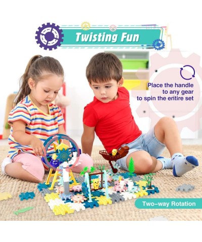 DIY Gear Building Blocks Toys Interlocking Learning Blocks Motorized Spinning Gears STEM Educational Construction Toys for Bo...