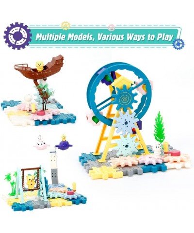 DIY Gear Building Blocks Toys Interlocking Learning Blocks Motorized Spinning Gears STEM Educational Construction Toys for Bo...