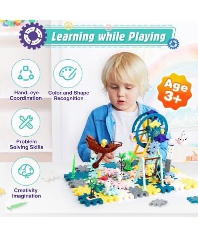 DIY Gear Building Blocks Toys Interlocking Learning Blocks Motorized Spinning Gears STEM Educational Construction Toys for Bo...