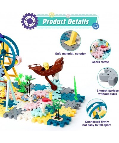 DIY Gear Building Blocks Toys Interlocking Learning Blocks Motorized Spinning Gears STEM Educational Construction Toys for Bo...