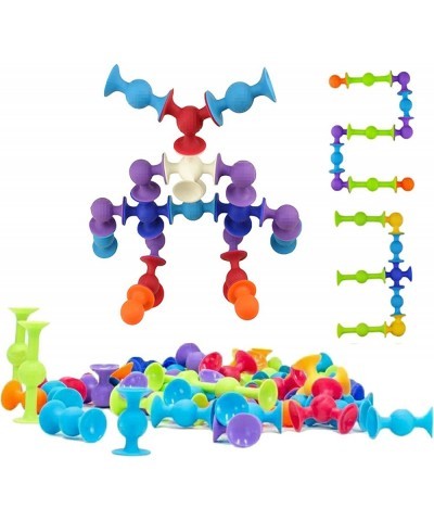 48 Piece Suction Cup Toys Construction Set Silicone Building Blocks DIY Blocks Toys - Darts Sucker Toys are Fun Bath Toys Sen...