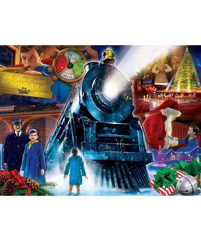 550 Piece Glitter Christmas Jigsaw Puzzle - Polar Express Ride 550-18" x24 $24.85 Jigsaw Puzzles