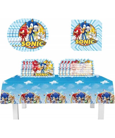 Hedgehog Birthday Party Supplies Set 61 Pieces 20 Tissues + 20 Plates + 20 Invitation Cards + 1 Tablecloth $22.79 Kids' Party...