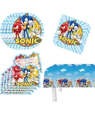 Hedgehog Birthday Party Supplies Set 61 Pieces 20 Tissues + 20 Plates + 20 Invitation Cards + 1 Tablecloth $22.79 Kids' Party...