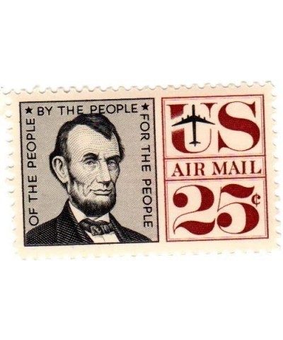 Postage Stamps United States. One Single 25 Cent Black & Maroon Abraham Lincoln Air Post Stamp Dated 1960 Scott C59. $14.31 C...