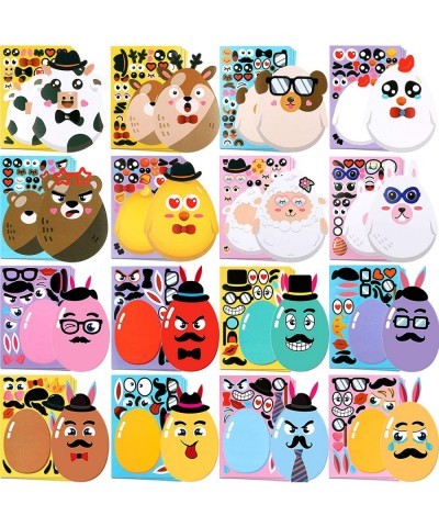 48 Sheets Easter Egg Stickers Make-a-Face Animal Stickers Make Your Own Stickers Mix and Match Crafts with Easter Egg Animal ...