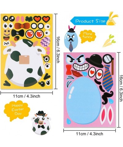 48 Sheets Easter Egg Stickers Make-a-Face Animal Stickers Make Your Own Stickers Mix and Match Crafts with Easter Egg Animal ...