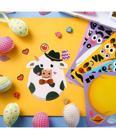 48 Sheets Easter Egg Stickers Make-a-Face Animal Stickers Make Your Own Stickers Mix and Match Crafts with Easter Egg Animal ...