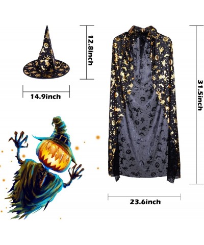 Halloween Costume Witch Cloak with Hat with Pumpkin and Witch Pattern Wizard Cape for 6-12 years Kid Halloween Props $16.12 K...