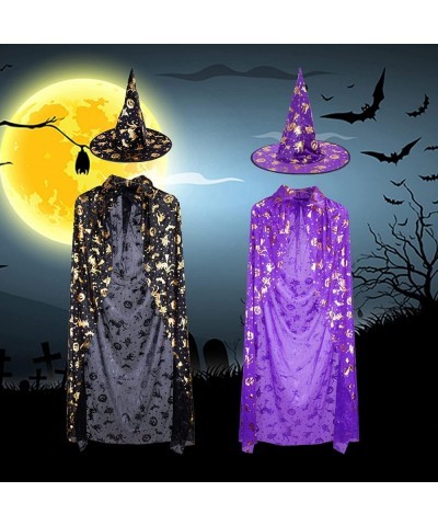 Halloween Costume Witch Cloak with Hat with Pumpkin and Witch Pattern Wizard Cape for 6-12 years Kid Halloween Props $16.12 K...