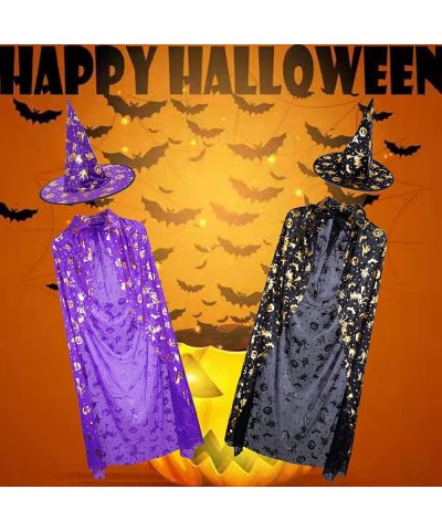 Halloween Costume Witch Cloak with Hat with Pumpkin and Witch Pattern Wizard Cape for 6-12 years Kid Halloween Props $16.12 K...