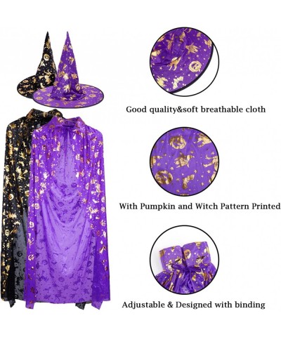 Halloween Costume Witch Cloak with Hat with Pumpkin and Witch Pattern Wizard Cape for 6-12 years Kid Halloween Props $16.12 K...