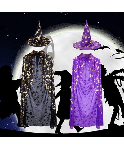 Halloween Costume Witch Cloak with Hat with Pumpkin and Witch Pattern Wizard Cape for 6-12 years Kid Halloween Props $16.12 K...