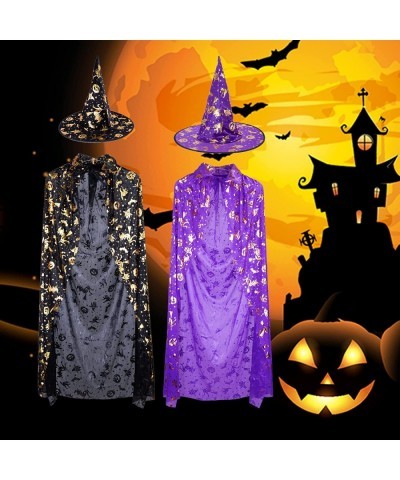 Halloween Costume Witch Cloak with Hat with Pumpkin and Witch Pattern Wizard Cape for 6-12 years Kid Halloween Props $16.12 K...