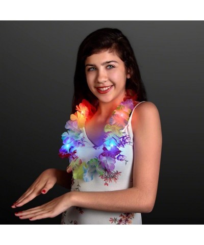 Light Up Rainbow Flower Hawaiian Lei with LED Lights $20.62 Kids' Dress-Up Accessories