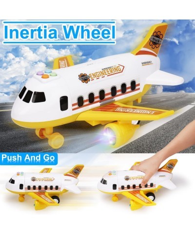 Airplane Toy with Mini Construction Cars Helicopter Boy Toys Toddler 3-5 Aircraft Carrier Toy Plane with Lights Sounds Transp...