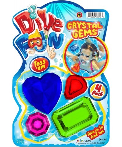 Dive Fun Crystal Gems Diving Toys (1 Pack 4 Gems) Beach Bath & Pool Toys for Kids Girls & Boys. Swimming Underwater Diving Ac...