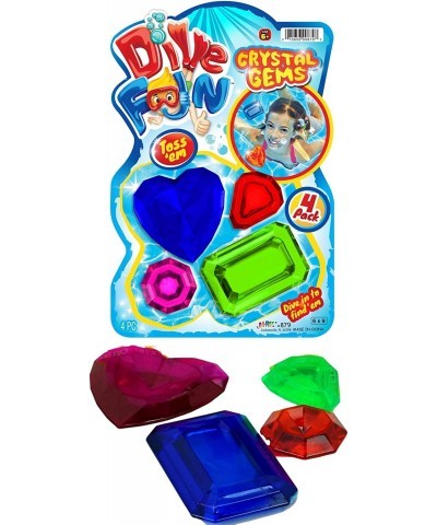 Dive Fun Crystal Gems Diving Toys (1 Pack 4 Gems) Beach Bath & Pool Toys for Kids Girls & Boys. Swimming Underwater Diving Ac...