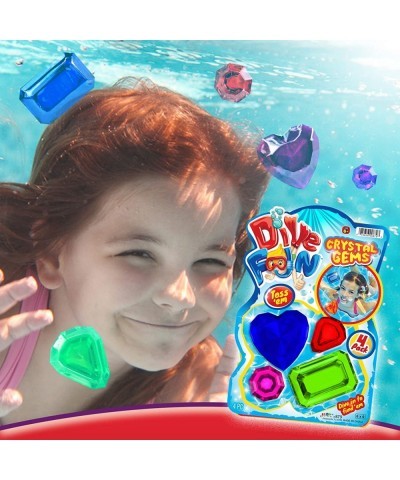 Dive Fun Crystal Gems Diving Toys (1 Pack 4 Gems) Beach Bath & Pool Toys for Kids Girls & Boys. Swimming Underwater Diving Ac...