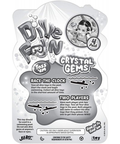 Dive Fun Crystal Gems Diving Toys (1 Pack 4 Gems) Beach Bath & Pool Toys for Kids Girls & Boys. Swimming Underwater Diving Ac...