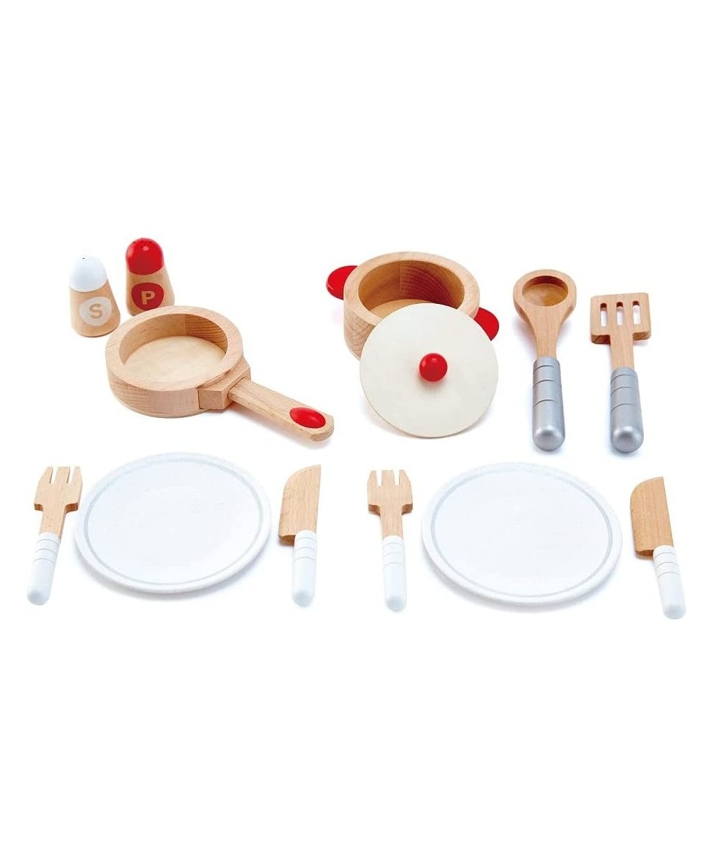 Hape Cook & Serve Set | 13 Piece Wooden Pretend Play Cooking Set with Accessories $38.15 Toy Kitchen Products