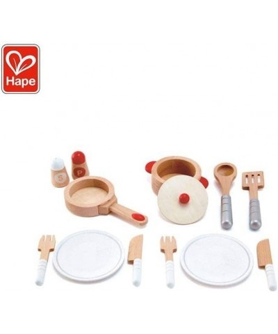 Hape Cook & Serve Set | 13 Piece Wooden Pretend Play Cooking Set with Accessories $38.15 Toy Kitchen Products