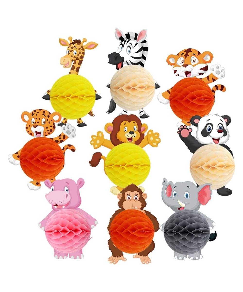 Safari Party Supplies Wild Jungle Animals Honeycomb Centerpieces Animals Decor for Baby Shower Kids Jungle Theme Party Suppli...