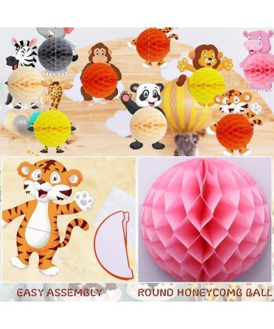 Safari Party Supplies Wild Jungle Animals Honeycomb Centerpieces Animals Decor for Baby Shower Kids Jungle Theme Party Suppli...