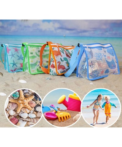 Auony Mesh Beach Bag Kids Seashell Bag Beach Sand Toy Totes with Adjustable Carrying Straps for Holding Shells Beach Toys San...