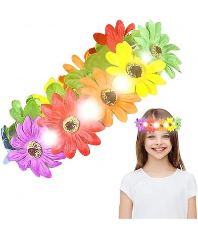 Light-Up Rainbow Flower Halo 1PC LED Tiara for Kids and Adults with Multi-Color Floral Arrangement Fun Luau Party Supplies Pr...