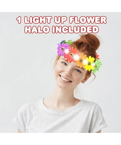 Light-Up Rainbow Flower Halo 1PC LED Tiara for Kids and Adults with Multi-Color Floral Arrangement Fun Luau Party Supplies Pr...