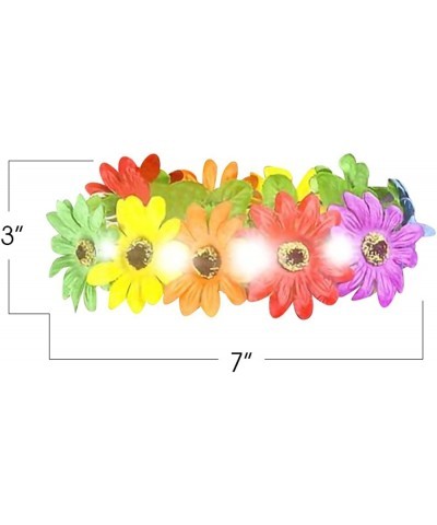 Light-Up Rainbow Flower Halo 1PC LED Tiara for Kids and Adults with Multi-Color Floral Arrangement Fun Luau Party Supplies Pr...