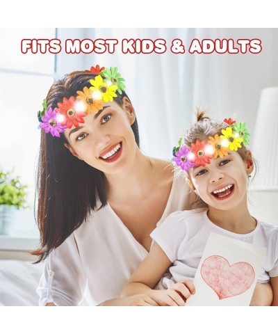 Light-Up Rainbow Flower Halo 1PC LED Tiara for Kids and Adults with Multi-Color Floral Arrangement Fun Luau Party Supplies Pr...