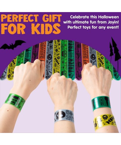 72 Pcs Halloween Reflective Slap Bracelets Wristbands with 6 Design for Kids Boys and Girls Birthday Party Favors Classroom P...