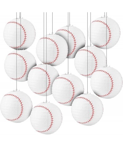 12 Pcs Baseball Lanterns Baseball Birthday Party Decorations 8 Inch Hanging Baseball Paper Lanterns Softball Party Decoration...