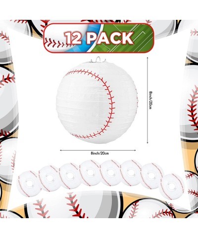 12 Pcs Baseball Lanterns Baseball Birthday Party Decorations 8 Inch Hanging Baseball Paper Lanterns Softball Party Decoration...