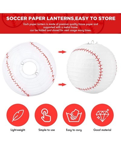 12 Pcs Baseball Lanterns Baseball Birthday Party Decorations 8 Inch Hanging Baseball Paper Lanterns Softball Party Decoration...