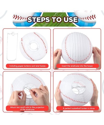 12 Pcs Baseball Lanterns Baseball Birthday Party Decorations 8 Inch Hanging Baseball Paper Lanterns Softball Party Decoration...