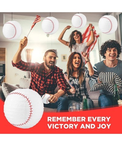 12 Pcs Baseball Lanterns Baseball Birthday Party Decorations 8 Inch Hanging Baseball Paper Lanterns Softball Party Decoration...