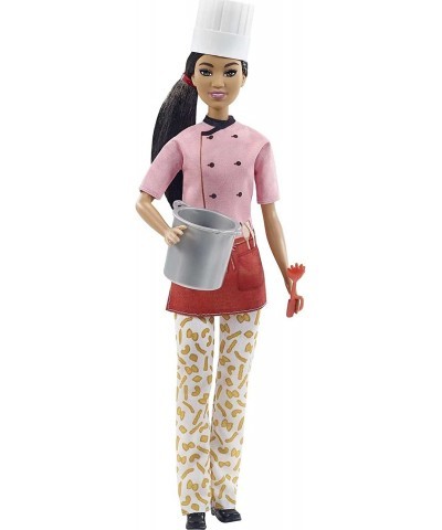 Pasta Chef Brunette Doll (12-in) with Colorful Chef Top Macaroni Print Pants Chef Hat Pasta Pot & Pasta Cutter Accessories Gr...