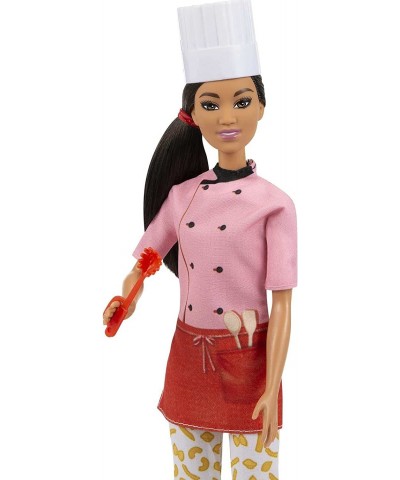 Pasta Chef Brunette Doll (12-in) with Colorful Chef Top Macaroni Print Pants Chef Hat Pasta Pot & Pasta Cutter Accessories Gr...