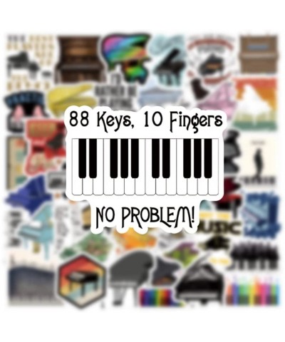 52Pcs Piano Stickers Aesthetic Vinyl Waterproof Sticker Decals for Water Bottle Laptop Phone Skateboard Scrapbook Gifts for K...