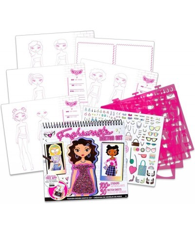 Fashion Design Sketch Portfolio for Kids -  Fashion Design Sketch Book for Beginners Fashion Sketch Pad with Stencils and Sti...