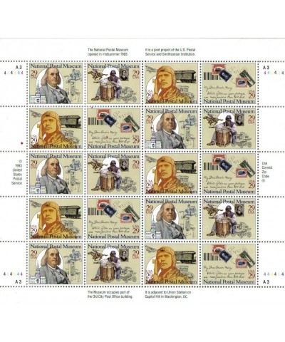 1993 NATIONAL POSTAL MUSEUM ~ OLD CITY POST OFFICE BUILDING~ BENJAMIN FRANKLIN ~ CIVIL WAR ~ PONY EXPRESS ~ AIR MAIL 2782a Pa...